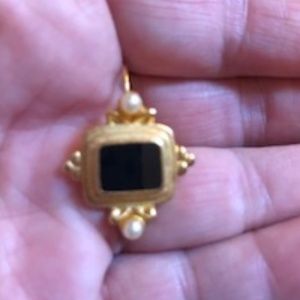 Brushed Gold & Black Earrings *NWOT*